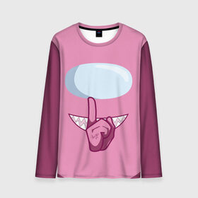 Мужской лонгслив 3D с принтом AMONG US PINK IMPOSTOR в Ухте, 100% полиэстер | длинные рукава, круглый вырез горловины, полуприлегающий силуэт | 