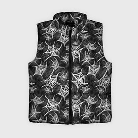 Женский жилет утепленный 3D с принтом Паутина готичная в Ухте,  |  | готика | готичный | мрачный | паук | паутина | рок | узор | хэллоуин | черно белый | черный