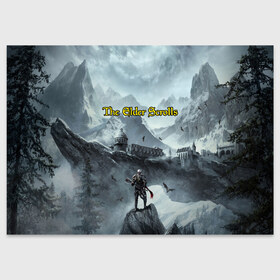 Поздравительная открытка с принтом The Elder Scrolls в Ухте, 100% бумага | плотность бумаги 280 г/м2, матовая, на обратной стороне линовка и место для марки
 | skirim | tegunvteg | the elder scrolls | драконы | скайрим