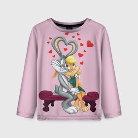 Детский лонгслив 3D с принтом Looney Tunes в Ухте, 100% полиэстер | длинные рукава, круглый вырез горловины, полуприлегающий силуэт
 | 14 февраля | looney tunes | vdkimel | warner bros | день святого валентина