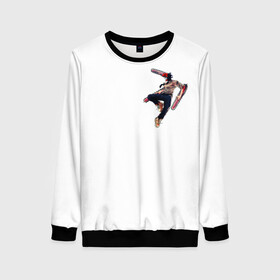Женский свитшот 3D с принтом Человек-Бензопила на белом фоне в Ухте, 100% полиэстер с мягким внутренним слоем | круглый вырез горловины, мягкая резинка на манжетах и поясе, свободная посадка по фигуре | anime | chainsaw man | denji | makima | manga | power | аниме | бим | денджи | дьявол бесконечности | кишибэ | летучая мышь | манга | пауэр | хаякава аки | химено | человек бензопила