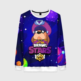 Женский свитшот 3D с принтом Brawl Stars - Генерал Гавс в Ухте, 100% полиэстер с мягким внутренним слоем | круглый вырез горловины, мягкая резинка на манжетах и поясе, свободная посадка по фигуре | 2020 | 2021 | brawl | colonel | dog | leon | ruffus | space | stars | бравл | браво | гавс | генерал | корабль | космический | космос | леон | лион | новые | новый | персонаж | персонажи | пес | планеты | собака | страс