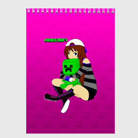 Скетчбук с принтом Minecraft в Ухте, 100% бумага
 | 48 листов, плотность листов — 100 г/м2, плотность картонной обложки — 250 г/м2. Листы скреплены сверху удобной пружинной спиралью | 