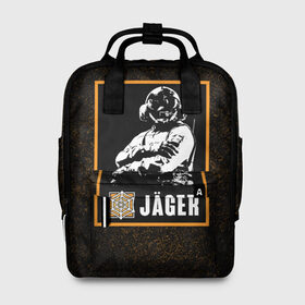 Женский рюкзак 3D с принтом Jager в Ухте, 100% полиэстер | лямки с регулируемой длиной, сверху ручки, чтобы рюкзак нести как сумку. Основное отделение закрывается на молнию, как и внешний карман. Внутри два дополнительных кармана, один из которых закрывается на молнию. По бокам два дополнительных кармашка, куда поместится маленькая бутылочка
 | jager | r6s | rainbow six siege | оперативник | персонаж | ягер