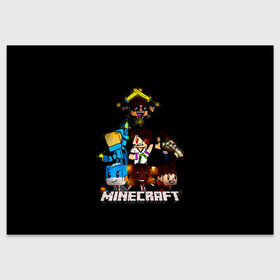 Поздравительная открытка с принтом Minecraft в Ухте, 100% бумага | плотность бумаги 280 г/м2, матовая, на обратной стороне линовка и место для марки
 | 