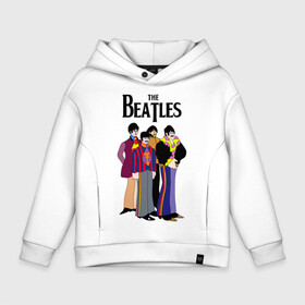 Детское худи Oversize хлопок с принтом THE BEATLES в Ухте, френч-терри — 70% хлопок, 30% полиэстер. Мягкий теплый начес внутри —100% хлопок | боковые карманы, эластичные манжеты и нижняя кромка, капюшон на магнитной кнопке | the beatles | битлз | битлс | битлы | джон леннон | джордж харрисон | пол маккартни | ринго старр