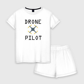 Женская пижама с шортиками хлопок Пилот дрона: в Ухте, 100% хлопок | футболка прямого кроя, шорты свободные с широкой мягкой резинкой | drone | беспилотник | дрон | квадракоптер