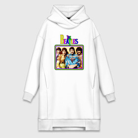 Платье-худи хлопок с принтом The Beatles в Ухте,  |  | beatles | music | retro | rock | rock star | битлз | битлс | гитара | группы | джон леннон | джордж харрисон | знаменитости | легенда | логотипы групп | музыка | песни | пол маккартини | ретро | ринго старр | рок группа