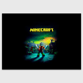 Поздравительная открытка с принтом Minecraft в Ухте, 100% бумага | плотность бумаги 280 г/м2, матовая, на обратной стороне линовка и место для марки
 | 