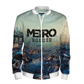 Мужской бомбер 3D с принтом Metro Exodus в Ухте, 100% полиэстер | застегивается на молнию, по бокам два кармана без застежек, по низу бомбера и на воротнике - эластичная резинка | 2033 | exodus | metro | metro 2033 | metro exodus | stalker | апокалипсис | диггер | дигеры | метро | разрушка | эпидемия