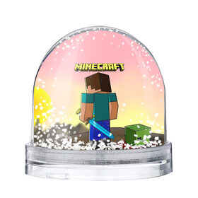Снежный шар Minecraft: в Ухте, Пластик | Изображение внутри шара печатается на глянцевой фотобумаге с двух сторон | minecraft | алекс | белый | блоки | ведьма | взрывчатка | визера | волк | гаст | добывать | дракон | зеленый куб | зомби | игра | крафт | крипер | кубики | лошадка | майн | майнкрафт | манкрафт | овечка | оцелот