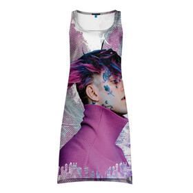 Платье-майка 3D с принтом Lil peep в Ухте, 100% полиэстер | полуприлегающий силуэт, широкие бретели, круглый вырез горловины, удлиненный подол сзади. | emo | hip hop | lil peep | new school | post | густав элайджа ар | лил пип | новая школа | рэпер