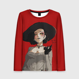 Женский лонгслив 3D с принтом Residen Evil Вампирша village в Ухте, 100% полиэстер | длинные рукава, круглый вырез горловины, полуприлегающий силуэт | ahegao | biohazard | lady | resident evil | vampire | waifu | аниме | аниме девушка | большая вампирша | большая леди | вайфу | вампирша | вампирша из resident evil | вампирша из резидента | ивел | леди | резидент | тян