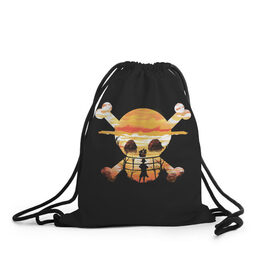 Рюкзак-мешок 3D с принтом One piece в Ухте, 100% полиэстер | плотность ткани — 200 г/м2, размер — 35 х 45 см; лямки — толстые шнурки, застежка на шнуровке, без карманов и подкладки | anime | one piece | аниме | анимэ | большой куш | ван пис | король пиратов | луффи | пират | пираты | пираты соломенной шляпы | рыжий шанкс | эйтиро одо