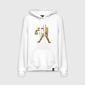 Женская толстовка с принтом Весы в Ухте, френч-терри, мягкий теплый начес внутри (100% хлопок) | карман-кенгуру, эластичные манжеты и нижняя кромка, капюшон с подкладом и шнурком | libra | zodiac signs | весы | знаки зодиака | золотой рисунок