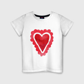 Детская футболка хлопок с принтом Сердечко в Ухте, 100% хлопок | круглый вырез горловины, полуприлегающий силуэт, длина до линии бедер | красный | любовь | парные | сердце