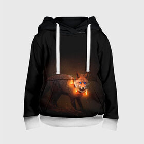 Детская толстовка 3D с принтом Dark fox в Ухте, 100% полиэстер | двухслойный капюшон со шнурком для регулировки, мягкие манжеты на рукавах и по низу толстовки, спереди карман-кенгуру с мягким внутренним слоем | fox | foxy | животное | звери | лиса | лисенок | лисичка | милая | рыжая | фокс