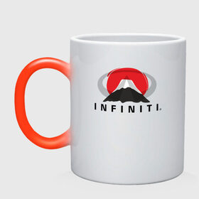 Кружка хамелеон с принтом Infiniti в Ухте, керамика | меняет цвет при нагревании, емкость 330 мл | infiniti | авто | горафудзияма | инфинити | лого