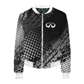 Женский бомбер 3D с принтом Infiniti в Ухте, 100% полиэстер | застегивается на молнию, по бокам два кармана без застежек, мягкие манжеты, по низу бомбера и на воротнике — эластичная резинка | auto | avto | finik | infiniti | infiniti qx | infinity | qx70 | qx80 | авто | инфинити | финик