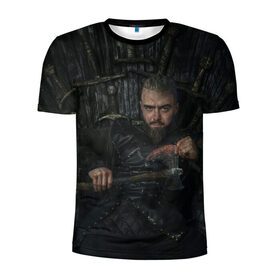 Мужская футболка 3D спортивная с принтом Viking want to be king в Ухте, 100% полиэстер с улучшенными характеристиками | приталенный силуэт, круглая горловина, широкие плечи, сужается к линии бедра | Тематика изображения на принте: викинг | железный трон | игра престолов | сериал | сериалы