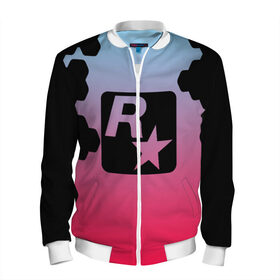Мужской бомбер 3D с принтом ROCK STAR GAMES в Ухте, 100% полиэстер | застегивается на молнию, по бокам два кармана без застежек, по низу бомбера и на воротнике - эластичная резинка | game | gamer | rdr2 | red dead redemption 2 | rockstar studios | игры