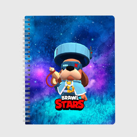 Тетрадь с принтом Генерал Гавс brawl stars в Ухте, 100% бумага | 48 листов, плотность листов — 60 г/м2, плотность картонной обложки — 250 г/м2. Листы скреплены сбоку удобной пружинной спиралью. Уголки страниц и обложки скругленные. Цвет линий — светло-серый
 | brawl | brawl stars | brawlstars | brawl_stars | jessie | бравл | бравлер руффс | бравлстарс | генерал гавс