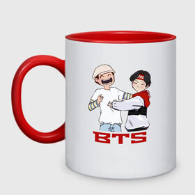 Кружка двухцветная с принтом BTS в Ухте, керамика | объем — 330 мл, диаметр — 80 мм. Цветная ручка и кайма сверху, в некоторых цветах — вся внутренняя часть | bts | k pop | kpop | rm | аниме | бтс | ви | джей хоуп | джонгук | кпоп | сюга | чимин | чин | япония