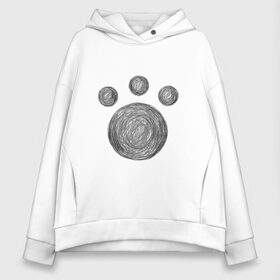 Женское худи Oversize хлопок Лапка: в Ухте, френч-терри — 70% хлопок, 30% полиэстер. Мягкий теплый начес внутри —100% хлопок | боковые карманы, эластичные манжеты и нижняя кромка, капюшон на магнитной кнопке | кот | кошка | мяу | полосатый | хвостатый