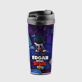 Термокружка-непроливайка с принтом BRAWL STARS EDGAR в Ухте, внутренняя часть — пищевой пластик, наружная часть — прозрачный пластик, между ними — полиграфическая вставка с рисунком | объем — 350 мл, герметичная крышка | Тематика изображения на принте: 8 bit | brawl stars | byron | colette | crow | edgar | gale | leon | max | mr.p | sally leon | shark | virus 8 bit | werewolf leon | акула | байрон | берли | бравл старс | ворон | коллет | макс | оборотень | эдгар