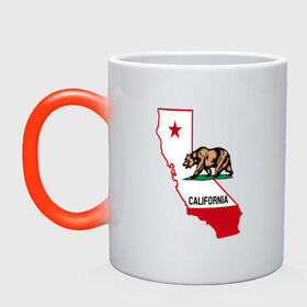 Кружка хамелеон с принтом Калифорния в Ухте, керамика | меняет цвет при нагревании, емкость 330 мл | Тематика изображения на принте: вечное лето | голливуд | звезды | калифорния | кино | океан