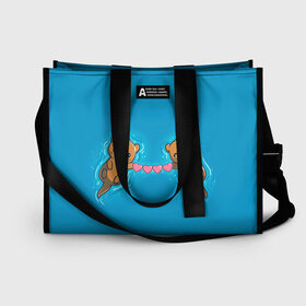 Сумка-шоппер 3D с принтом Выдры Любовь , 14 февраля в Ухте, 100% полиэстер | застегивается на металлическую кнопку; внутренний карман застегивается на молнию. Стенки укреплены специальным мягким материалом, чтобы защитить содержимое от несильных ударов
 | 14 february | 14 февраля | 8 марта | i love you | love | valentines day | валентин | валентина | выдра | выдры | день всех влюбленных | день святого валентина | любовь | я люблю тебя