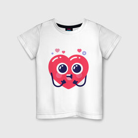 Детская футболка хлопок с принтом Сердце в Ухте, 100% хлопок | круглый вырез горловины, полуприлегающий силуэт, длина до линии бедер | heart | holidays | valentines day | день святого валентина | праздники | сердце