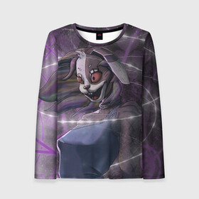 Женский лонгслив 3D с принтом Венни в Ухте, 100% полиэстер | длинные рукава, круглый вырез горловины, полуприлегающий силуэт | fnaf | vannie | ванесса | венни | кролик | фнаф