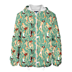 Мужская куртка 3D с принтом Пловцы в Ухте, ткань верха — 100% полиэстер, подклад — флис | прямой крой, подол и капюшон оформлены резинкой с фиксаторами, два кармана без застежек по бокам, один большой потайной карман на груди. Карман на груди застегивается на липучку | вода | ныряльщики | плавание | пловец | спорт