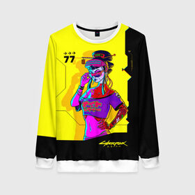 Женский свитшот 3D с принтом Cyberpunk 2077 в Ухте, 100% полиэстер с мягким внутренним слоем | круглый вырез горловины, мягкая резинка на манжетах и поясе, свободная посадка по фигуре | cyberpunk 2077 | hacker | maelstrom | militech | quadra | samurai | sci fi | technology | trauma team | v | будущее | игра | иероглифы | киану ривз | кибер | киберпанк | киборг | киборги | корпорация | лого | милитек | панк | роботы | самурай | т