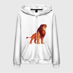 Мужская толстовка 3D на молнии с принтом Шрам,кову,король лев в Ухте, 100% полиэстер | длина до линии бедра, манжеты и пояс оформлены мягкой тканевой резинкой, двухслойный капюшон со шнурком для регулировки, спереди молния, по бокам два кармана | король лев | лев | муфас | симба