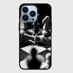 Чехол для iPhone 13 Pro с принтом Шахматы фигуры доска ход мат в Ухте,  |  | Тематика изображения на принте: выигрыш | гроссмейстер | доска | игра | конь | королева | королевский гамбит | король | мат | монохром | партия | победа | поражение | проигрыш | сериал | слон | ферзь | фигуры | фото | ход королевы | чб
