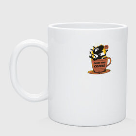 Кружка с принтом DO IT! DRINK THE COFFEE в Ухте, керамика | объем — 330 мл, диаметр — 80 мм. Принт наносится на бока кружки, можно сделать два разных изображения | coffee | disenchantment | elfo | luci | queen dagmar | ельфо | киса | королева дагмар | кот | кофе | люси | люцик | люцифер | разочарование