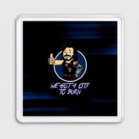 Магнит 55*55 с принтом WE GOTA CITY TO BURN в Ухте, Пластик | Размер: 65*65 мм; Размер печати: 55*55 мм | cyberpunk 2077 | hacker | maelstrom | militech | quadra | samurai | sci fi | technology | trauma team | v | будущее | игра | иероглифы | киану ривз | кибер | киберпанк | киборг | киборги | корпорация | лого | милитек | панк | роботы | самурай | т