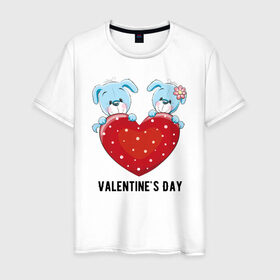 Мужская футболка хлопок с принтом Лове лове в Ухте, 100% хлопок | прямой крой, круглый вырез горловины, длина до линии бедер, слегка спущенное плечо. | 14 февраля | love | the 14th of february | valentine | день влюбленных | любовь | пара | святой валентин