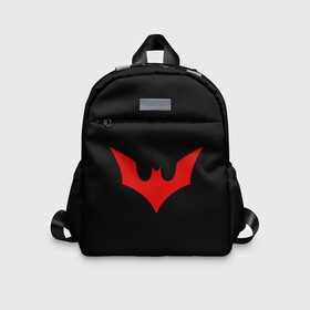 Детский рюкзак 3D с принтом Batman Beyond в Ухте, 100% полиэстер | лямки с регулируемой длиной, сверху петелька, чтобы рюкзак можно было повесить на вешалку. Основное отделение закрывается на молнию, как и внешний карман. Внутри дополнительный карман. По бокам два дополнительных кармашка | Тематика изображения на принте: arturcherkasov1995 | batman | vsemayki
