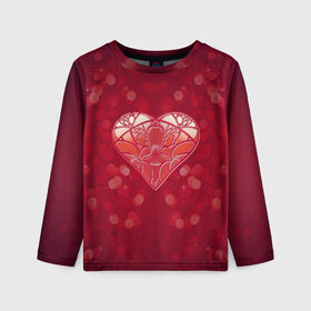 Детский лонгслив 3D с принтом Valentines Day в Ухте, 100% полиэстер | длинные рукава, круглый вырез горловины, полуприлегающий силуэт
 | 14 febraury | 14 февраля | heart | valentine day | арт | день валентин | день святого валентина | любовь | сердце | сердце арт | сердце любви