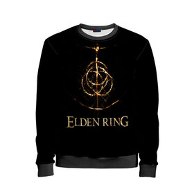 Детский свитшот 3D с принтом Elden Ring в Ухте, 100% полиэстер | свободная посадка, прямой крой, мягкая тканевая резинка на рукавах и понизу свитшота | action | armor | dark souls | demon | elden ring | fromsoftware | games | george martin | japan | knight | namco bandai | rpg | weapon | броня | дарк соулс | демон | джордж мартин | игры | оружие | рпг | рыцарь | темные души | экшен | япония