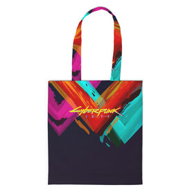 Шоппер 3D с принтом CYBERPUNK 2077 CITY в Ухте, 100% полиэстер | Плотность: 200 г/м2; Размер: 34×35 см; Высота лямок: 30 см | 2077 | cd projekt red | cyberpunk | cyberpunk 2077 | game | samurai | арт | будущее | видеоигра | игра | киберпанк | киберпанк 2077 | киборг | киборги