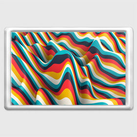 Магнит 45*70 Цветные волны: в Ухте, Пластик | Размер: 78*52 мм; Размер печати: 70*45 | abstract | color | waves | абстракция | волны
