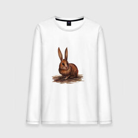 Мужской лонгслив хлопок с принтом Лесной в Ухте, 100% хлопок |  | зайка | заяц | пасха | ушастый