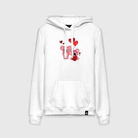 Женская толстовка с принтом Коала в Ухте, френч-терри, мягкий теплый начес внутри (100% хлопок) | карман-кенгуру, эластичные манжеты и нижняя кромка, капюшон с подкладом и шнурком | 14 февраля | день всех влюбленных | любовь | медведь | панда | розовый | сердечки