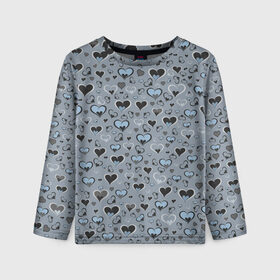 Детский лонгслив 3D с принтом Litle hearts в Ухте, 100% полиэстер | длинные рукава, круглый вырез горловины, полуприлегающий силуэт
 | heart | hearts | love | valentines day | день святого валентина | любовь | сердце