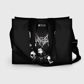 Сумка-шоппер 3D с принтом Mayhem в Ухте, 100% полиэстер | застегивается на металлическую кнопку; внутренний карман застегивается на молнию. Стенки укреплены специальным мягким материалом, чтобы защитить содержимое от несильных ударов
 | black | mayhem | metal | music | rock | skull | блэк | гитара | группа | метал | музыка | рок | череп | электрогитара