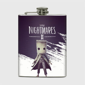 Фляга с принтом Mono в Ухте, металлический корпус | емкость 0,22 л, размер 125 х 94 мм. Виниловая наклейка запечатывается полностью | Тематика изображения на принте: game | little nightmares | mono | арт | графика | игры